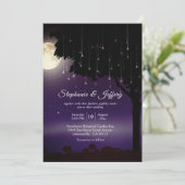 Celestial Sterrennacht String Lights Wedding Kaart (Staand voorkant)