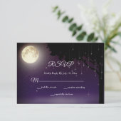 Celestial Sterrennacht String Lights Wedding RSVP Kaartje (Staand voorkant)
