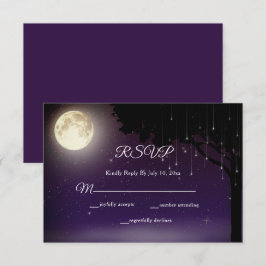 Celestial Sterrennacht String Lights Wedding RSVP Kaartje