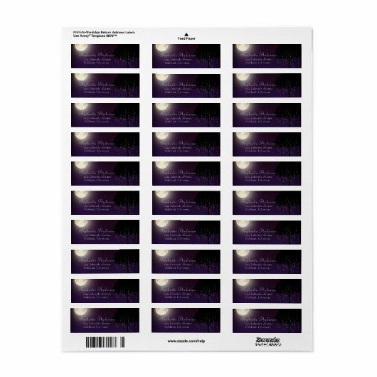 Celestial Sterrennacht Tree String Lights Wedding Etiket (Full Sheet)