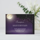 Celestial Sterrennacht Tree String Lights Wedding Informatiekaartje (Staand voorkant)