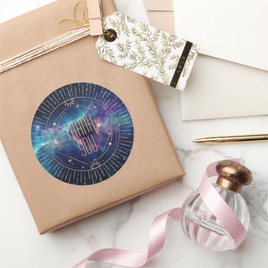 Celestial Sterrenstelsel Maan Bedankt Sticker (Geschenken)