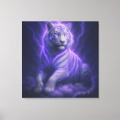 Celestial Storm White Tiger – Electric Blue Aura F Canvas Afdruk (Voorkant)