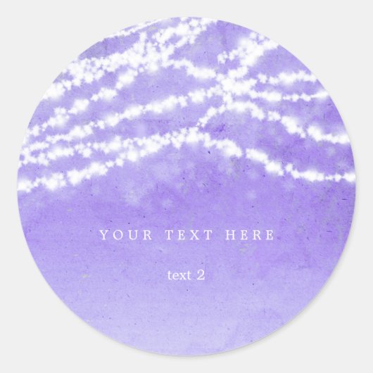 Celestial String Lights Paarse Rustige Stickers (Voorkant)