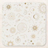 Celestial Sun and Moon Mystical Elements Kartonnen Onderzetters (Voorkant)