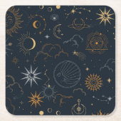 Celestial Sun and Moon Mystical Elements Kartonnen Onderzetters (Voorkant)