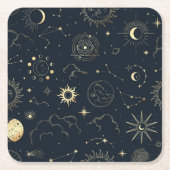 Celestial Sun and Moon Mystical Elements Kartonnen Onderzetters (Voorkant)
