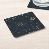 Celestial Sun and Moon Mystical Elements Kartonnen Onderzetters (Schuin)