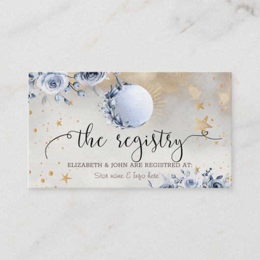 Celestial Sun, Blue Moon Rozen Sterren Informatiekaartje (Voorkant)