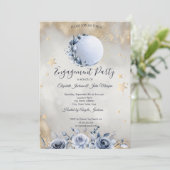 Celestial Sun, Blue Moon Rozen Sterren Kaart (Staand voorkant)