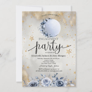 Celestial Sun, Blue Moon Rozen Sterren Verloving Kaart