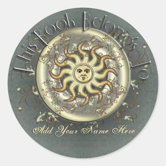 Celestial Sun Bookplate Stickers (Voorkant)