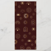 Celestial Sun Crescent Moon Bourgondië Golden Menu (Achterkant)