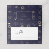 Celestial Sun Crescent Moon Gouden Marine Plaatskaartje (Buitenkant ongevouwen)