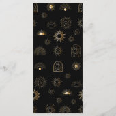 Celestial Sun Crescent Moon Zwart Gouden Menu (Achterkant)