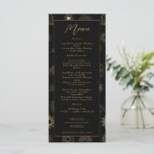 Celestial Sun Crescent Moon Zwart Gouden Menu (Staand voorkant)
