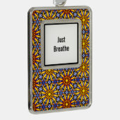 Celestial Sun Custom Mantra Verzilverd Omlijst Ornament (Rechts)