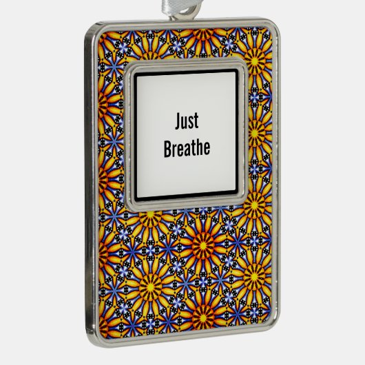 Celestial Sun Custom Mantra Verzilverd Omlijst Ornament (Rechts)