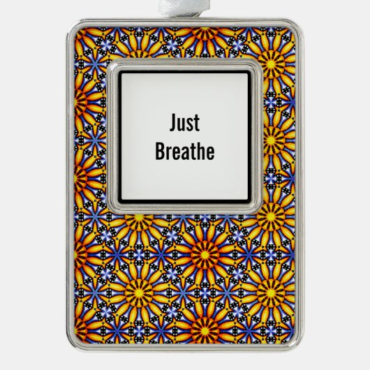 Celestial Sun Custom Mantra Verzilverd Omlijst Ornament (Voorkant)