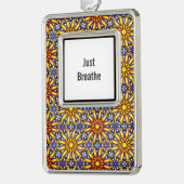 Celestial Sun Custom Mantra Verzilverd Omlijst Ornament (Links)