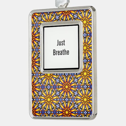 Celestial Sun Custom Mantra Verzilverd Omlijst Ornament (Links)