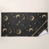 Celestial Sun en Moon Beach Towel Strandlaken (Voorkant)