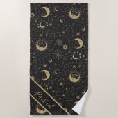 Celestial Sun en Moon Beach Towel Strandlaken (Voorkant)