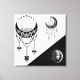 Celestial Sun en Moon Canvas Afdruk