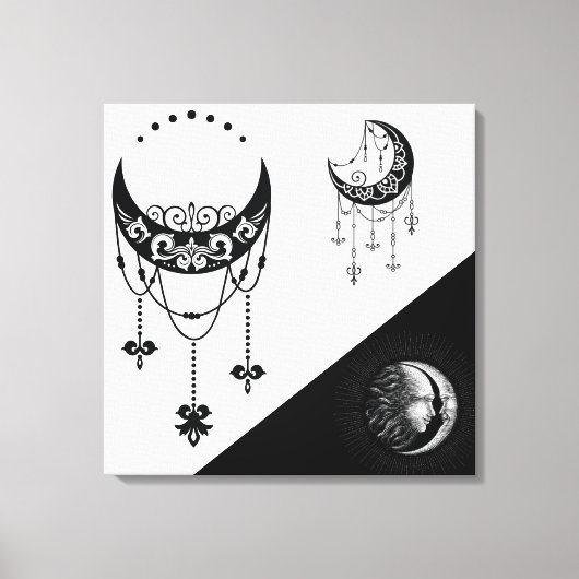 Celestial Sun en Moon Canvas Afdruk (Voorkant)
