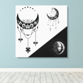 Celestial Sun en Moon Canvas Afdruk (Insitu (Houten vloer))