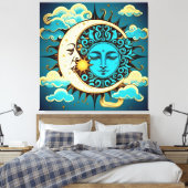 Celestial Sun en Moon Canvas Afdruk (Insitu (Slaapkamer))