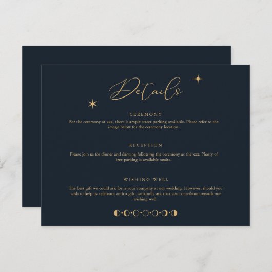 Celestial Sun en Moon Details Enclosure Kaart (Voorkant / Achterkant)