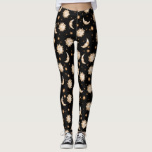 Celestial Sun en Moon Gold Black Pattern