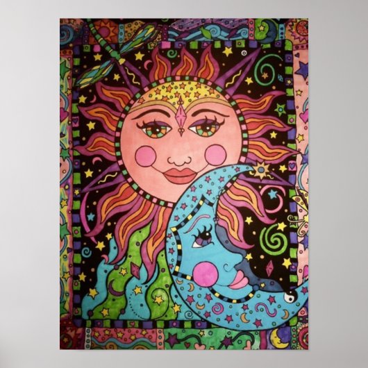 Celestial Sun en Moon Graphic Poster (Voorkant)