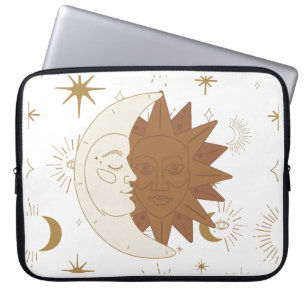 Celestial Sun en Moon Laptop Sleeve