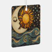 Celestial Sun en Moon Metalen Ornament (Voorkant Rechts)
