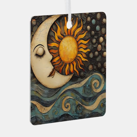 Celestial Sun en Moon Metalen Ornament (Voorkant Rechts)