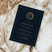 Celestial Sun en Moon Mystic Wedding Invitation Kaart