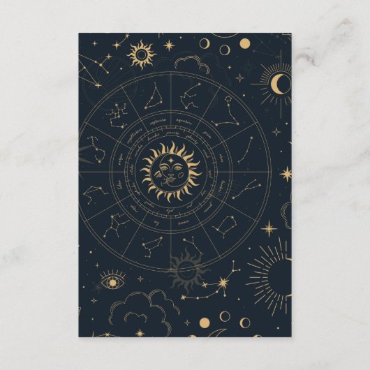 Celestial Sun en Moon Mystical — Gegevens Informatiekaartje (Achterkant)