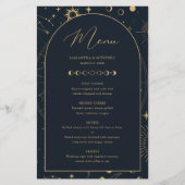 Celestial Sun en Moon Navy Gold-menukaart (Voorkant)