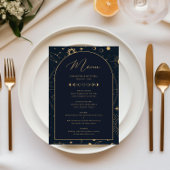 Celestial Sun en Moon Navy Gold-menukaart