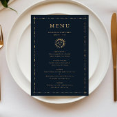 Celestial Sun en Moon Navy Gold-menukaart