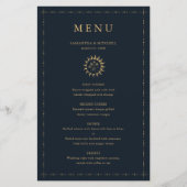 Celestial Sun en Moon Navy Gold-menukaart (Voorkant)