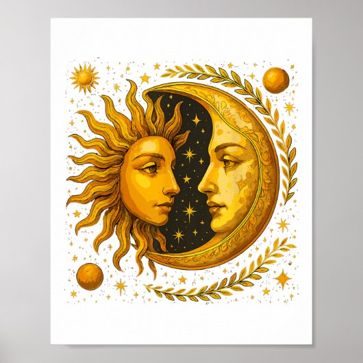 Celestial Sun en Moon Poster (Voorkant)