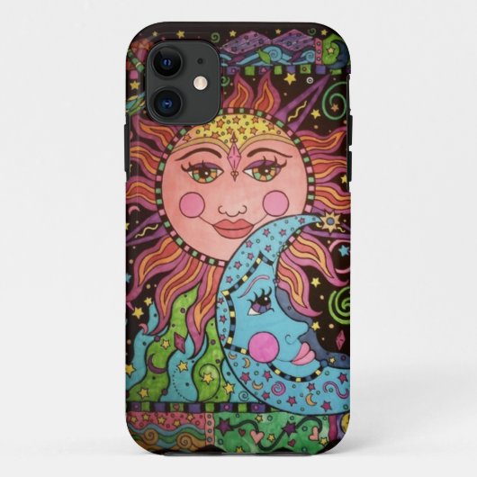 Celestial Sun en Moon Print Case-Mate iPhone Case (Achterkant)