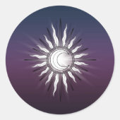 Celestial Sun en Moon Ronde Sticker (Voorkant)