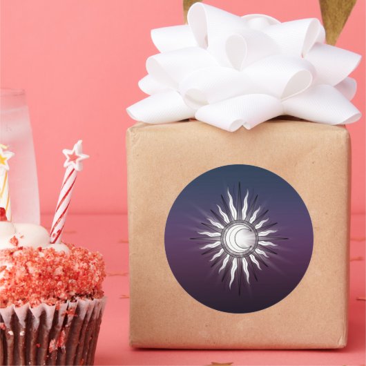 Celestial Sun en Moon Ronde Sticker (Feest)