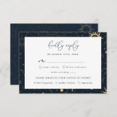 Celestial Sun en Moon Stars RSVP-kaart Informatiekaartje (Voorkant / Achterkant)