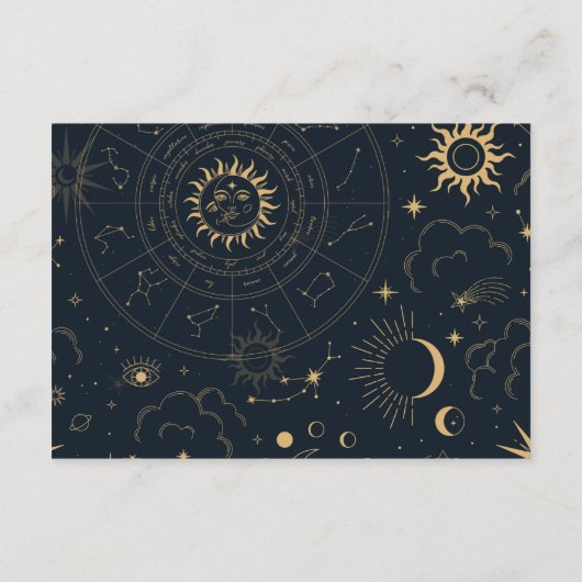 Celestial Sun en Moon Stars RSVP-kaart Informatiekaartje (Achterkant)