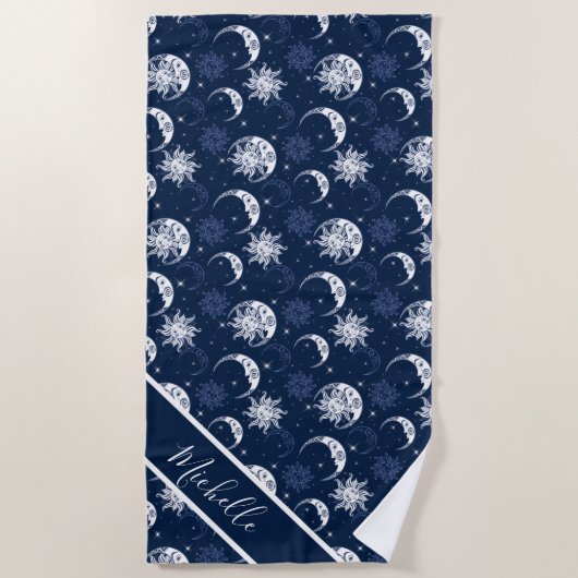 Celestial Sun en Moon Strandlaken (Voorkant)